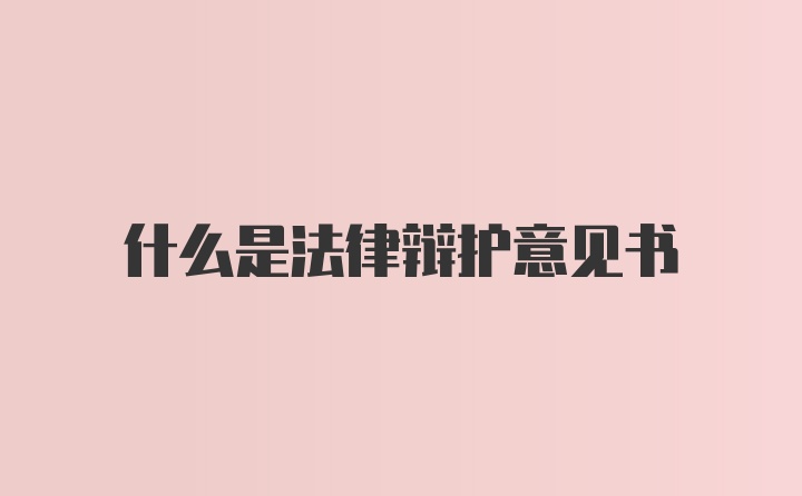 什么是法律辩护意见书