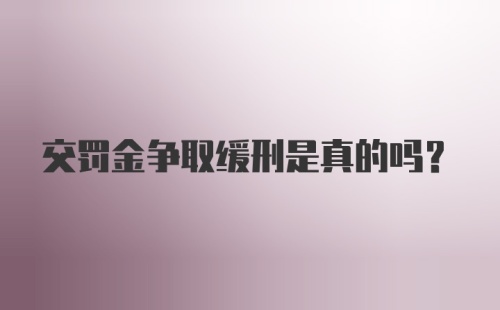 交罚金争取缓刑是真的吗？