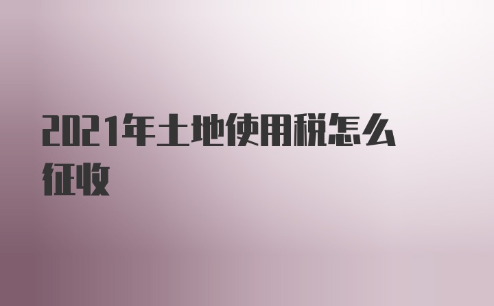 2021年土地使用税怎么征收