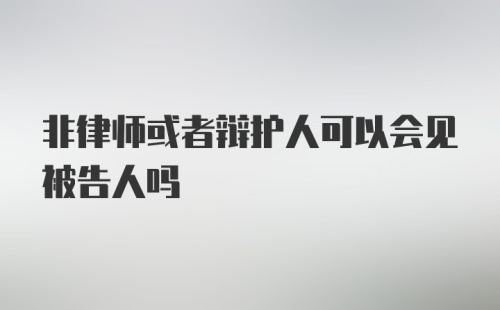 非律师或者辩护人可以会见被告人吗