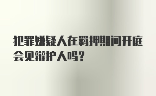 犯罪嫌疑人在羁押期间开庭会见辩护人吗?