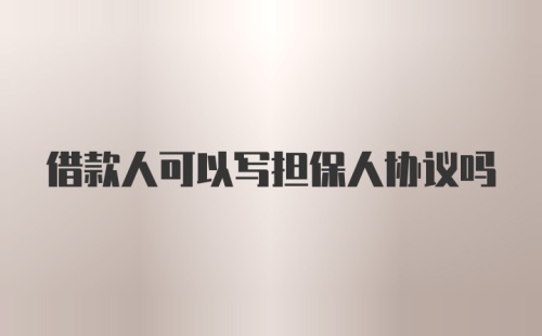 借款人可以写担保人协议吗