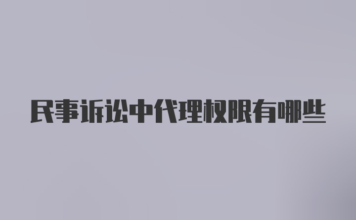 民事诉讼中代理权限有哪些