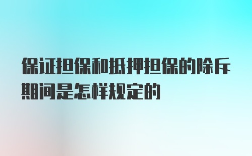 保证担保和抵押担保的除斥期间是怎样规定的