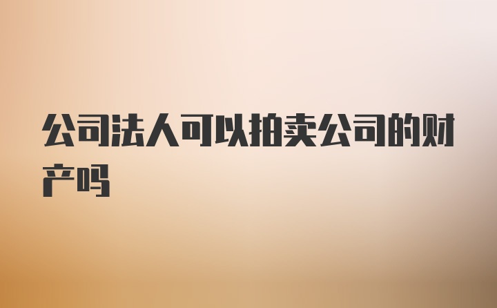 公司法人可以拍卖公司的财产吗