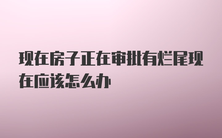 现在房子正在审批有烂尾现在应该怎么办