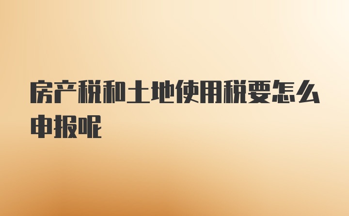 房产税和土地使用税要怎么申报呢