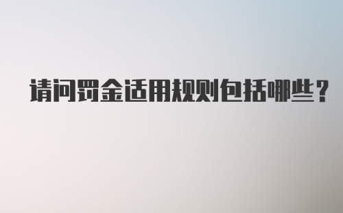 请问罚金适用规则包括哪些?