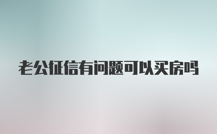 老公征信有问题可以买房吗