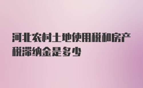 河北农村土地使用税和房产税滞纳金是多少