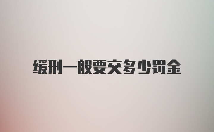 缓刑一般要交多少罚金