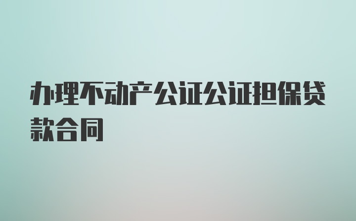 办理不动产公证公证担保贷款合同