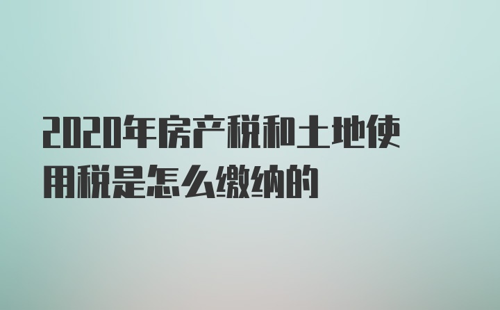 2020年房产税和土地使用税是怎么缴纳的