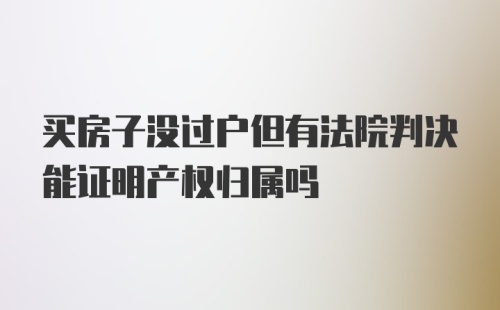 买房子没过户但有法院判决能证明产权归属吗