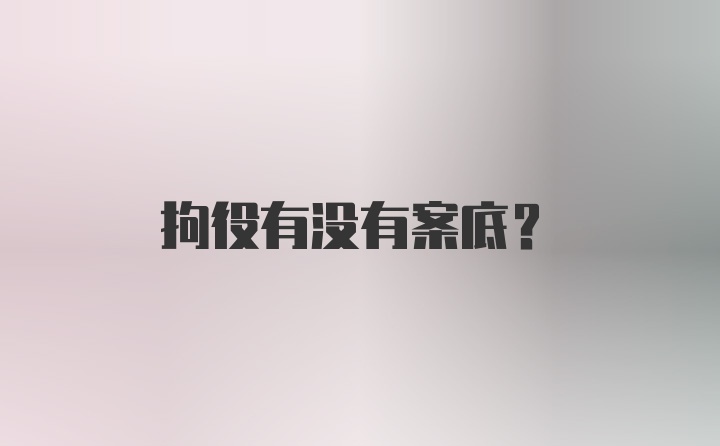 拘役有没有案底?