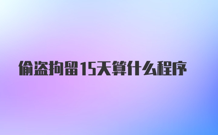 偷盗拘留15天算什么程序