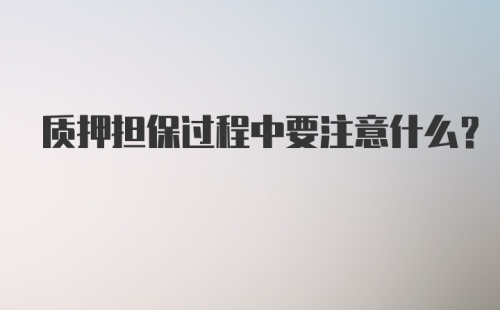 质押担保过程中要注意什么？