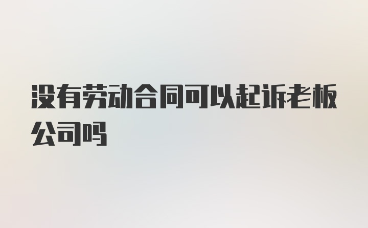 没有劳动合同可以起诉老板公司吗