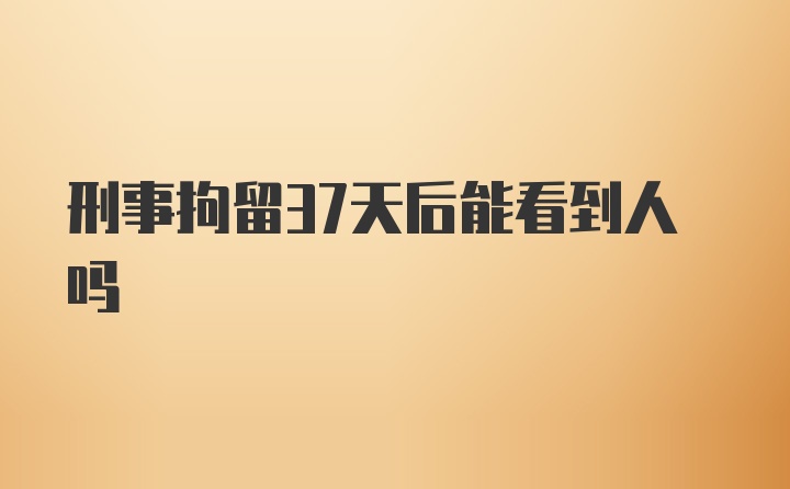 刑事拘留37天后能看到人吗