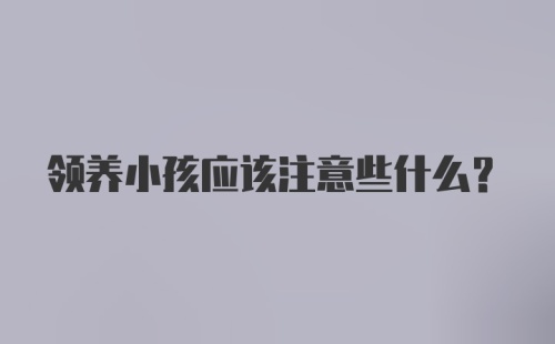 领养小孩应该注意些什么？