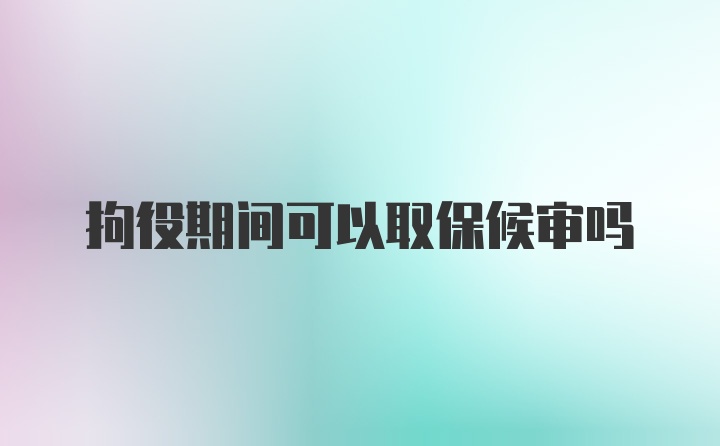 拘役期间可以取保候审吗