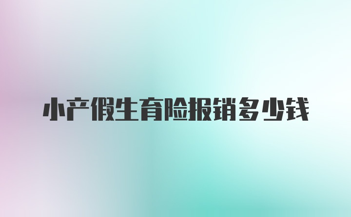 小产假生育险报销多少钱