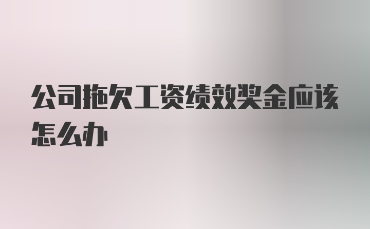 公司拖欠工资绩效奖金应该怎么办