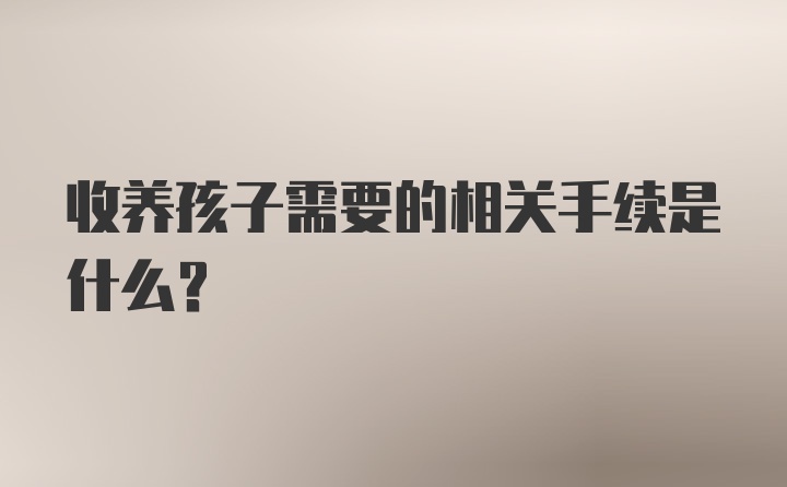 收养孩子需要的相关手续是什么？