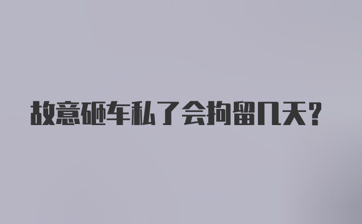 故意砸车私了会拘留几天？