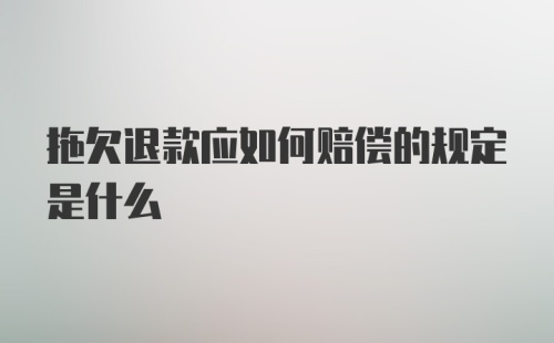 拖欠退款应如何赔偿的规定是什么