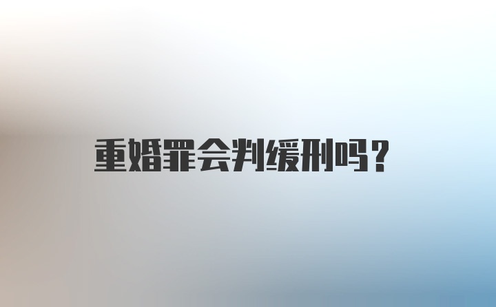 重婚罪会判缓刑吗？