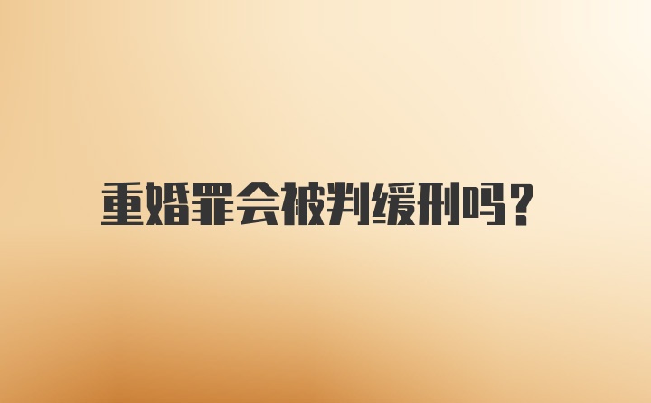 重婚罪会被判缓刑吗？