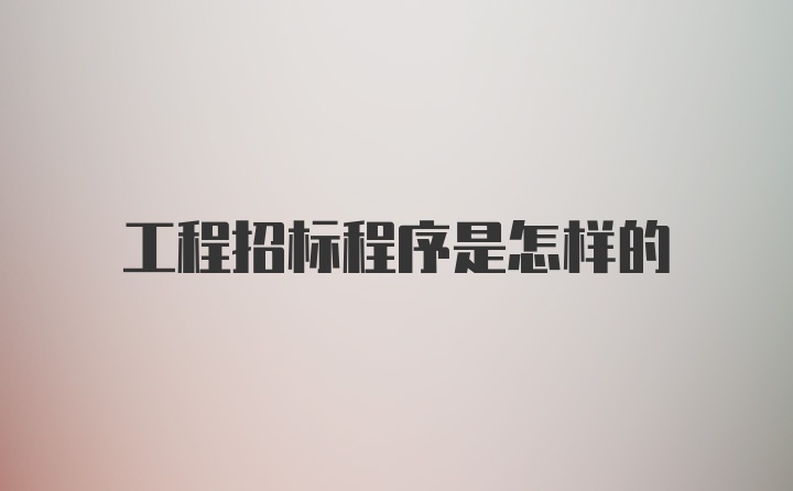 工程招标程序是怎样的