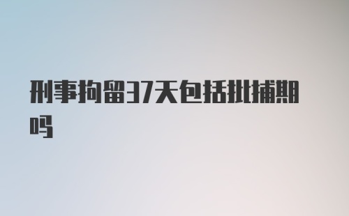 刑事拘留37天包括批捕期吗