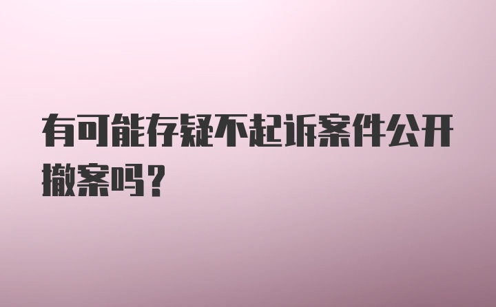 有可能存疑不起诉案件公开撤案吗？