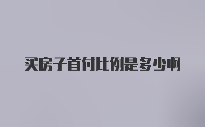 买房子首付比例是多少啊