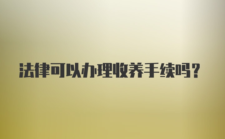 法律可以办理收养手续吗?