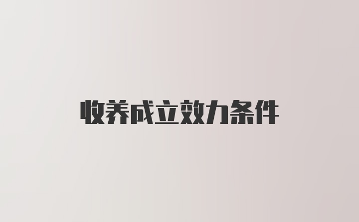 收养成立效力条件