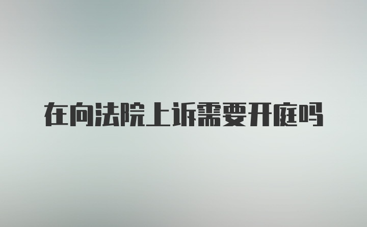 在向法院上诉需要开庭吗