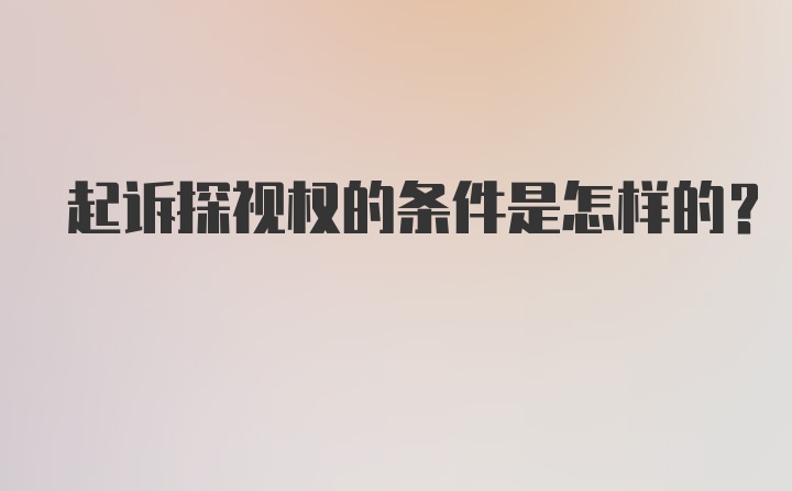 起诉探视权的条件是怎样的？