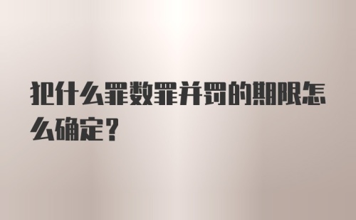 犯什么罪数罪并罚的期限怎么确定？