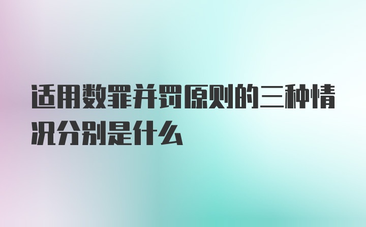 适用数罪并罚原则的三种情况分别是什么