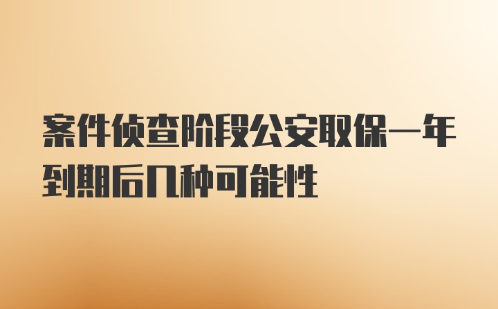 案件侦查阶段公安取保一年到期后几种可能性