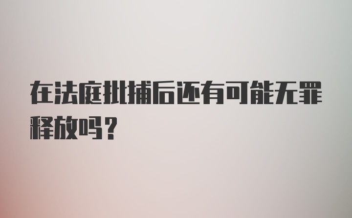 在法庭批捕后还有可能无罪释放吗？