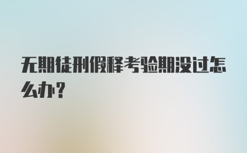 无期徒刑假释考验期没过怎么办?