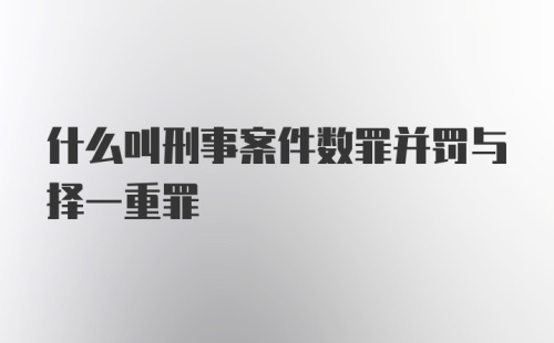 什么叫刑事案件数罪并罚与择一重罪