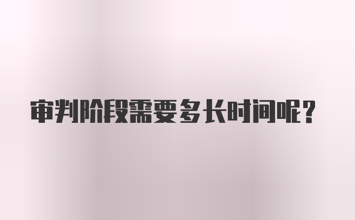 审判阶段需要多长时间呢？