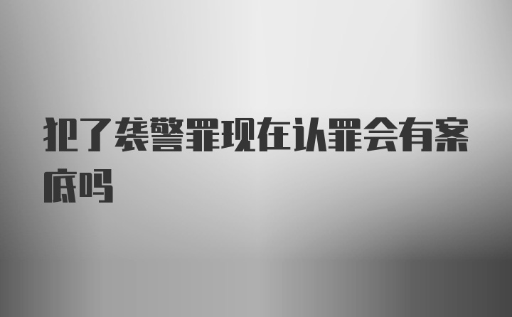 犯了袭警罪现在认罪会有案底吗