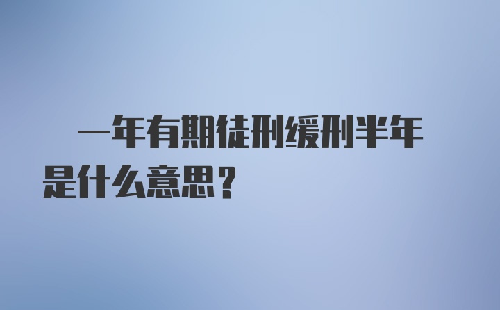  一年有期徒刑缓刑半年 是什么意思？