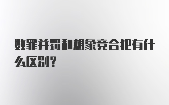 数罪并罚和想象竞合犯有什么区别？